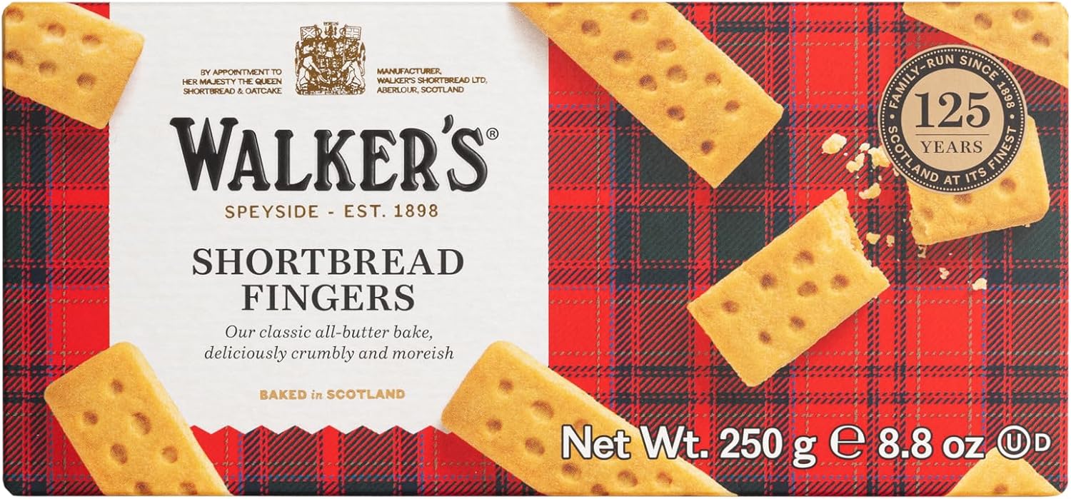 Walkers Shortbread Fingers, Traditional Pure Butter Scottish Recipe, 250g