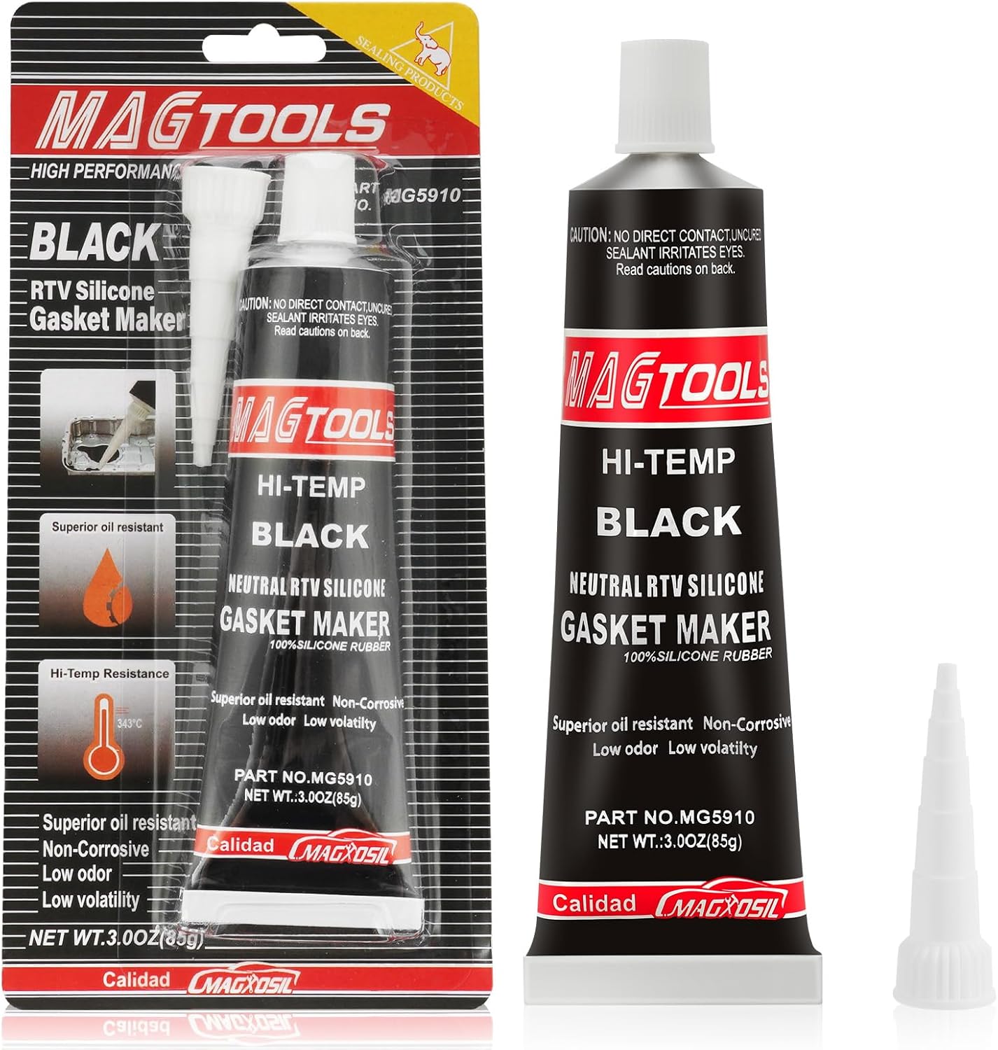 flintronic RTV Engine Sealant, 85ml Silicone Gasket Sealant, High Temperature Silicone Sealant, Oil Water Resistance Anti-Freeze Sealing for Automotive Motorbike Machine Equipment Repairing (Black)