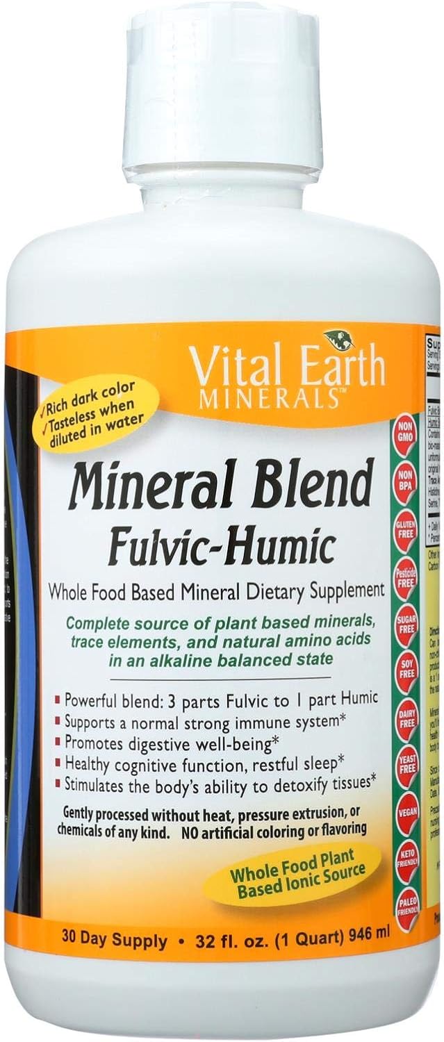 Vital Earth Minerals Mineral Blend Fulvic-Humic, 32 Fluid Ounce