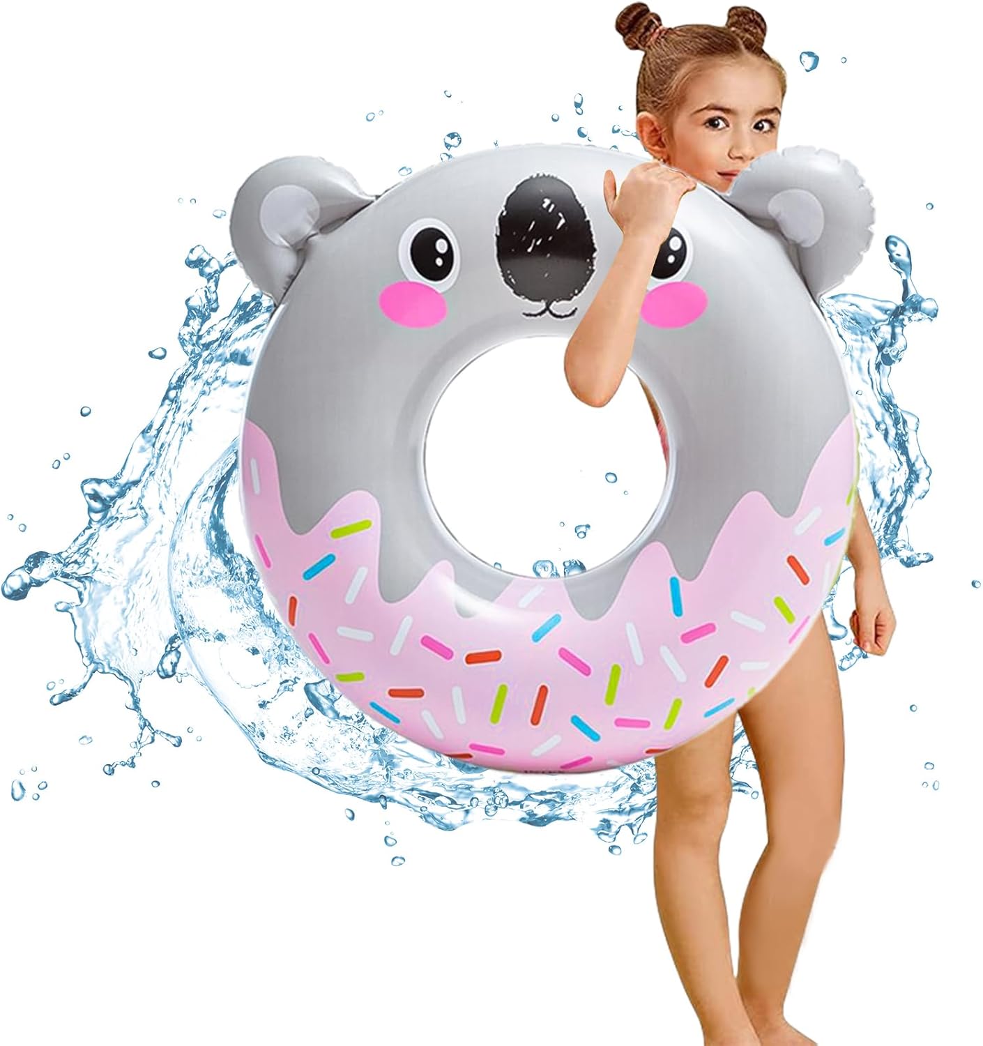 POPOYU Pool Inflatables Pool Floats,Inflatable Swimming Rings for Adults Kids,Pool Tubes Swimming Pool Toys Rubber Ring for Swimming Pool Beach Party Decorations,Kids Summer Gifts