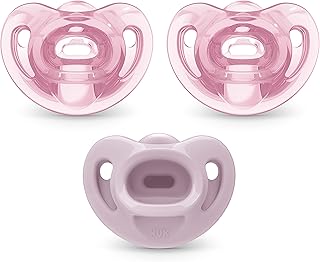 NUK Comfy Orthodontic Pacifiers, 0-6 Months, 3 count (Pack of 1)