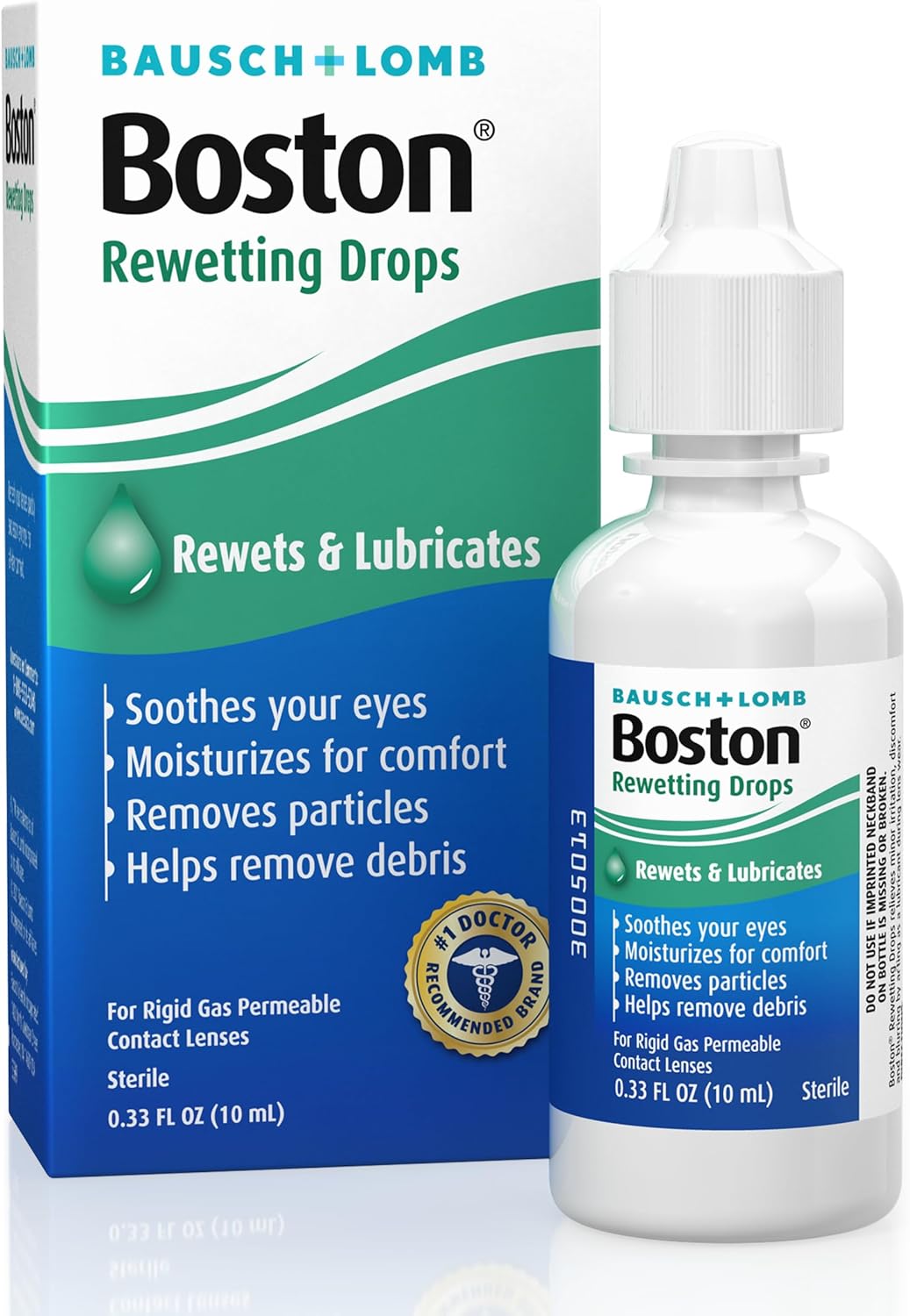 Boston Rewetting Drops for Rigid Gas Permeable Contact Lenses - from Bausch + Lomb, 0.34 fl oz (10 mL)