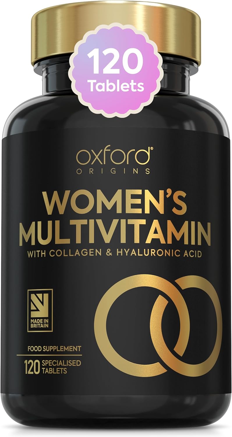 Award Winning Multivitamin Tablets for Women with Collagen & Hyaluronic Acid | Made in The UK | Womens Vitamins to Support Hormones, Immunity & Energy | Collagen Supplements for Women | 120 Tablets