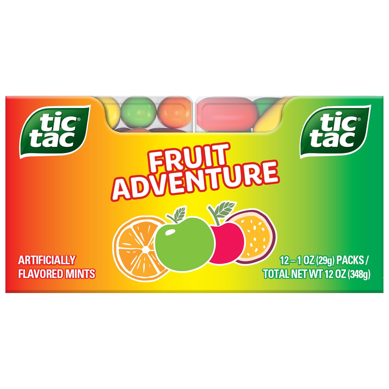 Tic Tac Fruit Adventure Mints, Bulk 12 Pack, On-The-Go Refreshment, 1 oz Each