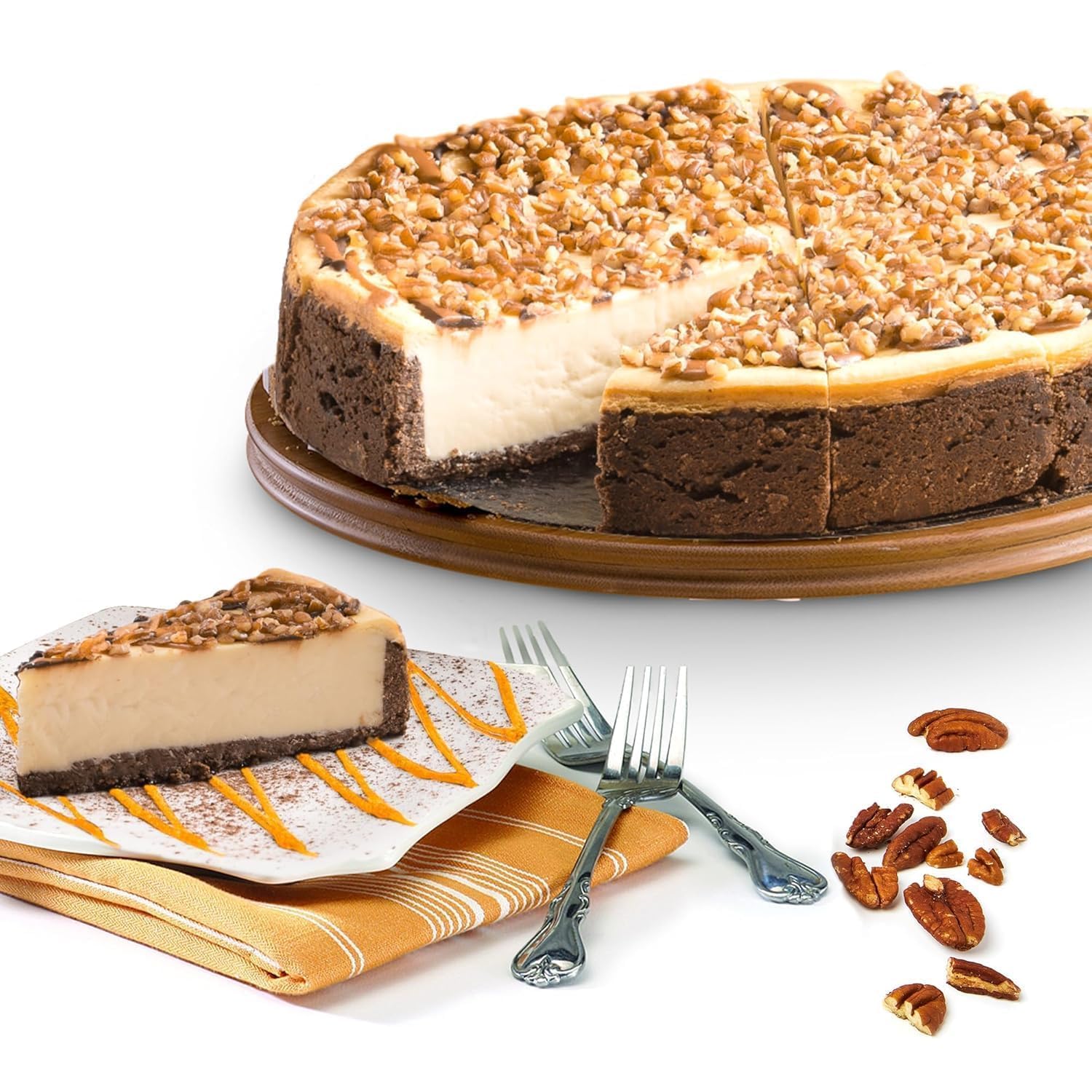 David’s Cookies Cheesecakes – Creamy, Classic Bakery Dessert Perfect for Any Occasion – Great Gift Idea for Women, Men, and Kids for Delivery – Chocolate Caramel Pecan Cheesecake 10"