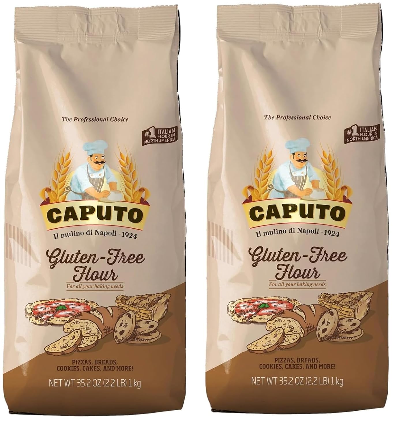 Antico Molino Napoli Antimo Caputo Pizza Flour, Gluten Free, 2.2 Pound (Pack of 2)
