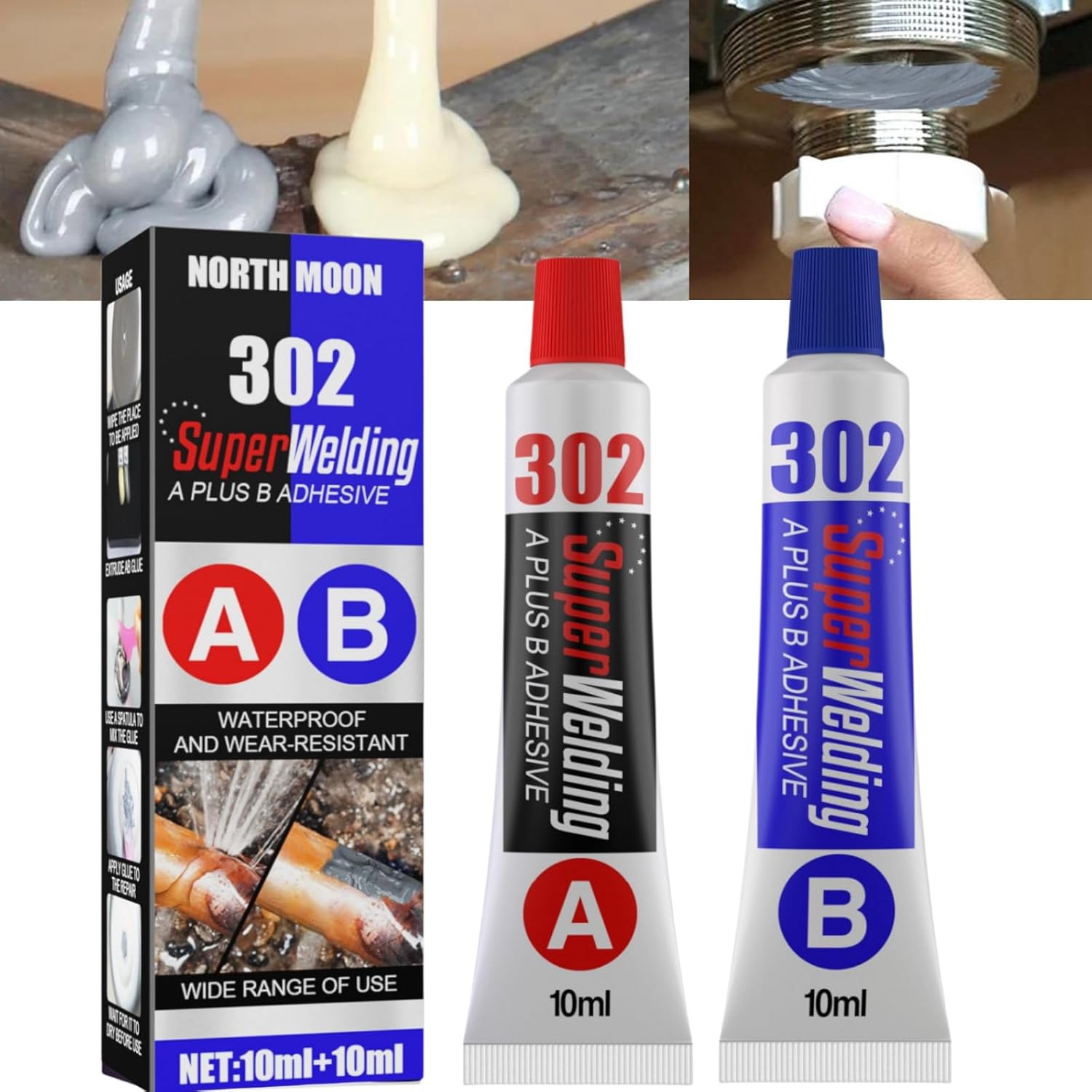 Liquid Metal Weld Repair Paste,Strong AB Liquid Metal Repair Paste,Metal Glue,All Purpose Repair Glue,Epoxy Metal Glue,Industrial Glue,Industrial Heat Resistance Cold,Chemical Metal Weld,20ML