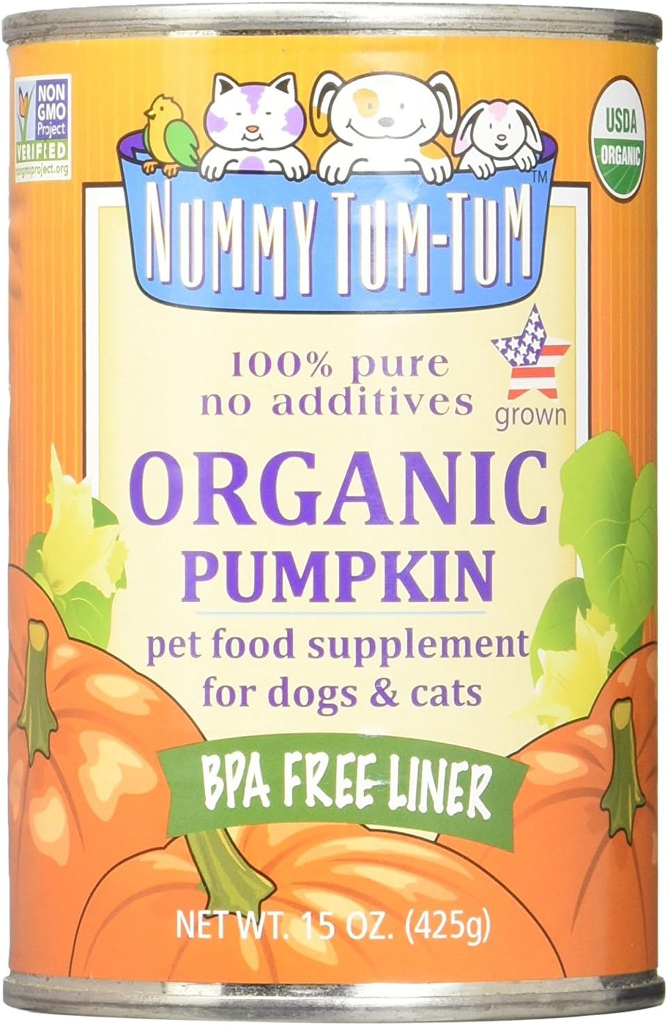 Organic Pumpkin For Dogs & Cats, 15 Ounce (Pack of 12)
