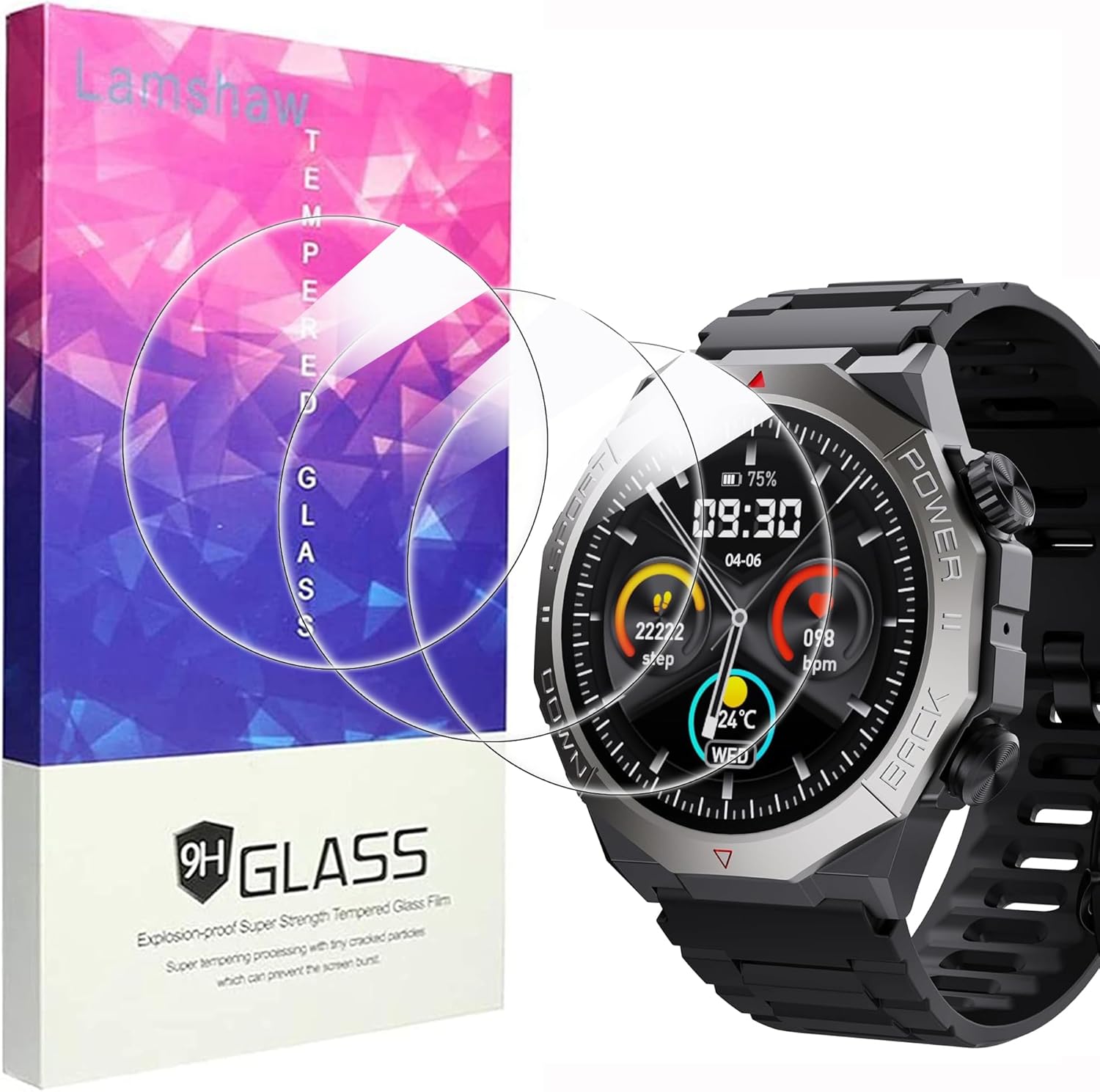 Compatible for Atheewon Smart Watch Screen Protector, [3 Pack] 9H Tempered Glass Screen Protector Film Compatible for Atheewon, Cillso S10 1.39" Smart Watch (3 Pack)