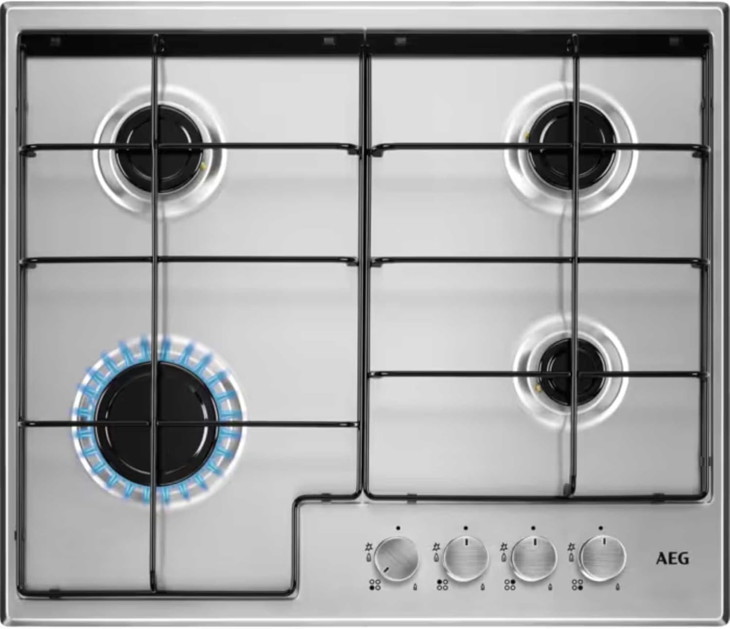 AEG HGX6400SM 60cm 4 Burner Gas Hob - Stainless Steel