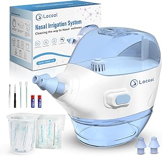 Electric Nasal Irrigation System, Sinus Rinse Machine with 50 Salt Packets, Self-Cleaning and Automatic Waste Collection, Nasal Suction Device for Quickly Relieving Nasal Discomfort