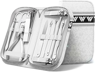 Nail Care Kit for Women – [Manicure & Pedicure Set] with Nail Clippers, Cuticle Trimmer, Tweezers, Metal File, and Travel Case – Professional-Quality Tools for Home, Travel, or Gift Use