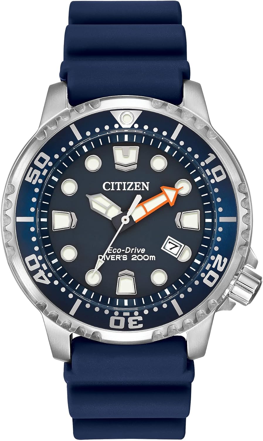 Citizen Promaster Dive Eco-Drive Watch, 3-Hand Date, ISO Certified, Luminous Hands and Markers, Rotating Bezel