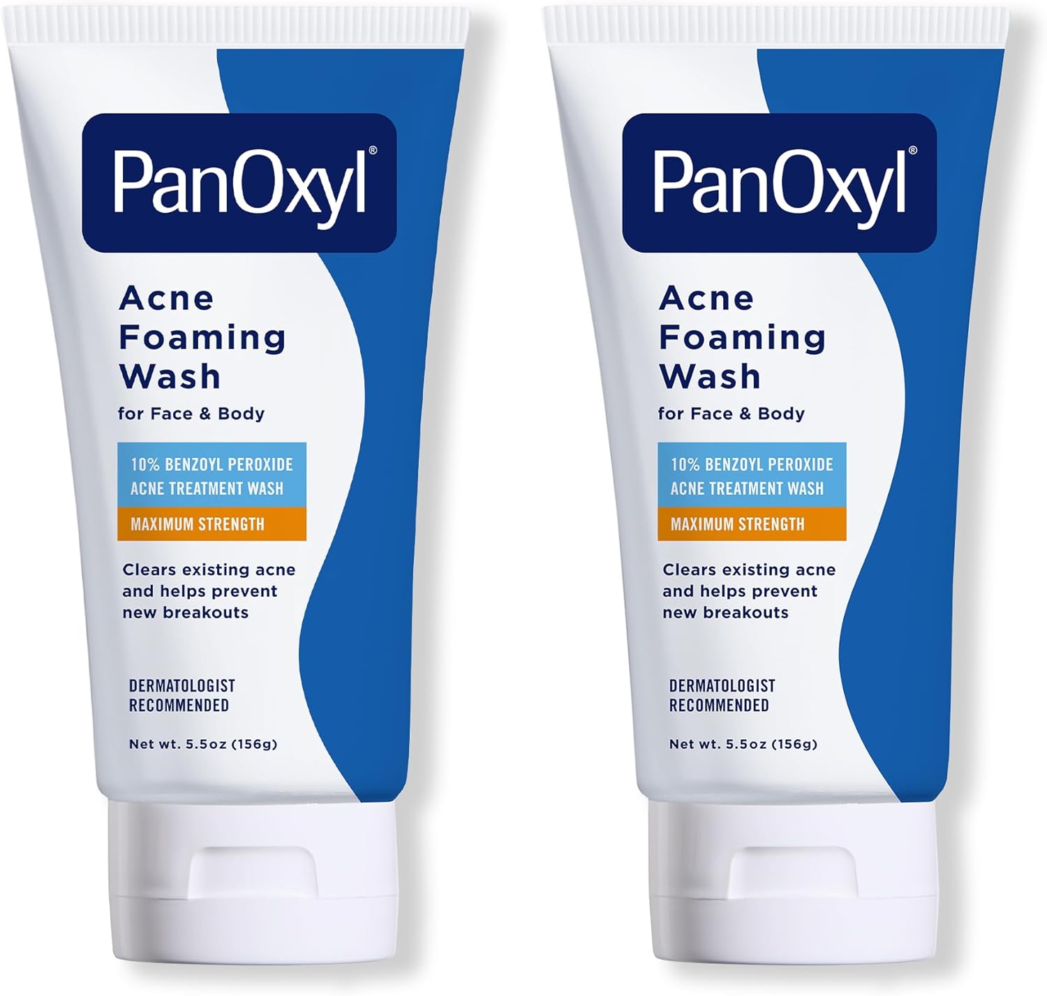 PanOxyl Acne Foaming Wash Benzoyl Peroxide 10% Maximum Strength Antimicrobial, 5.5 Oz (Pack of 2)
