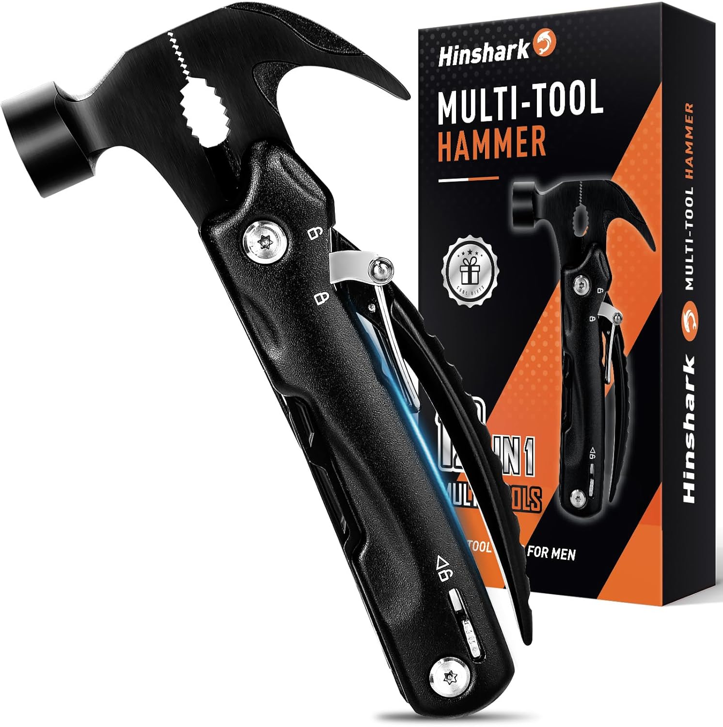 Hinshark Gifts for Men Him Dad, Multi Tool Camping Accessories, Dad Birthday Gadgets Stocking Fillers Mens Gifts for Men Who Have Everything