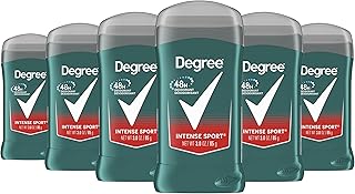 Degree Men Original Aluminum Free Deodorant for Men, 48-Hour Odor Protection, Intense Sport, 3 Ounce (Pack of 6)