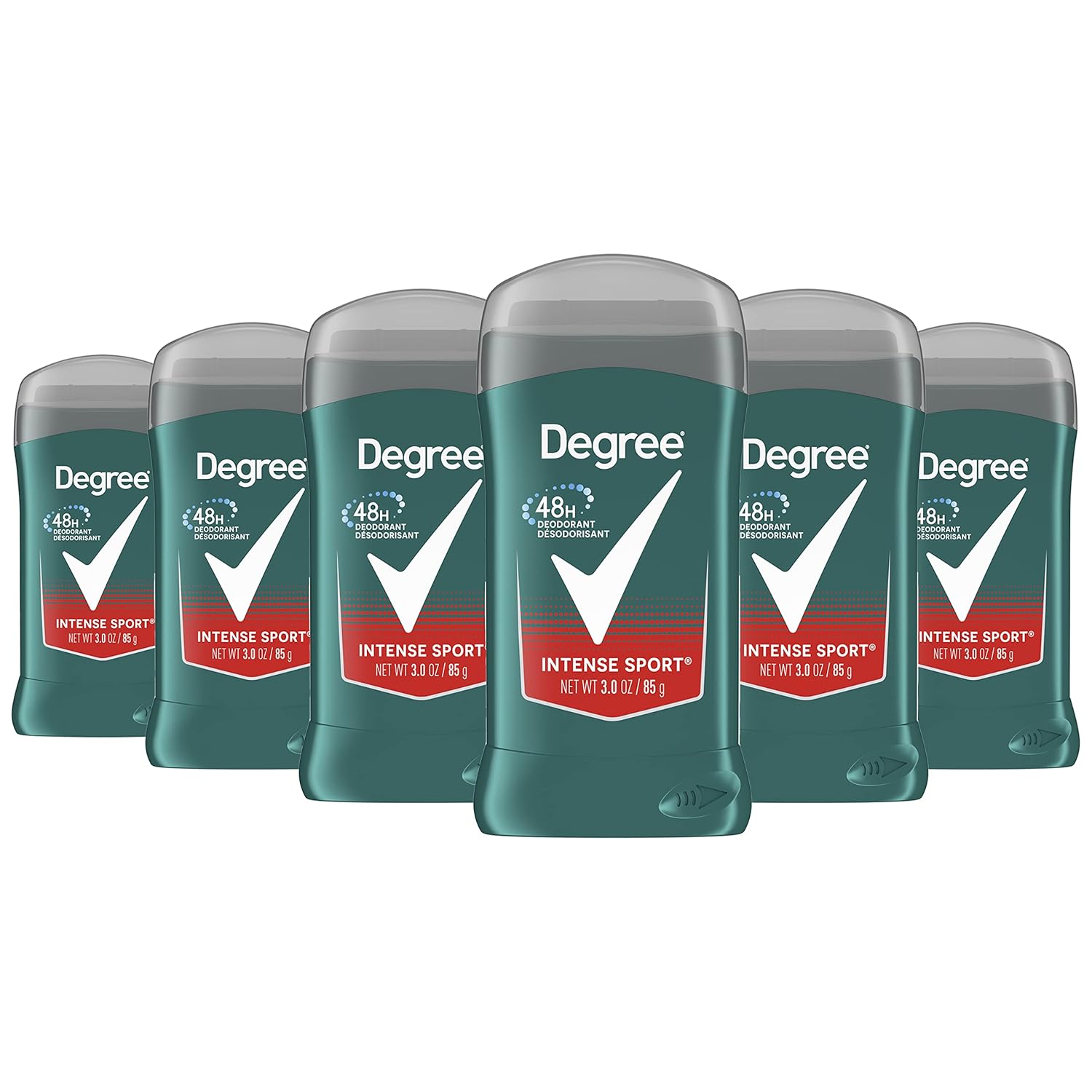 Degree Men Original Aluminum Free Deodorant for Men, 48-Hour Odor Protection, Intense Sport, 3 Ounce (Pack of 6)