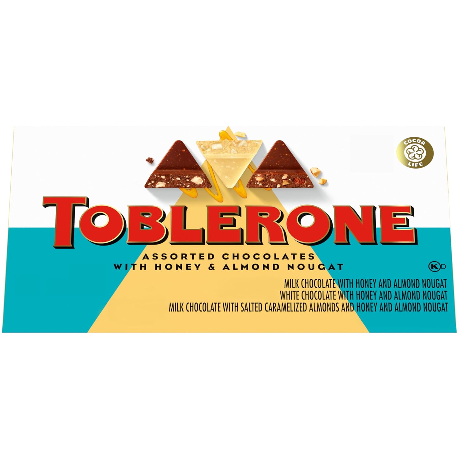 Toblerone Swiss Chocolate Gift Box (Milk, White, Crunchy Salted Almond), 9 - 3.52 oz Bars