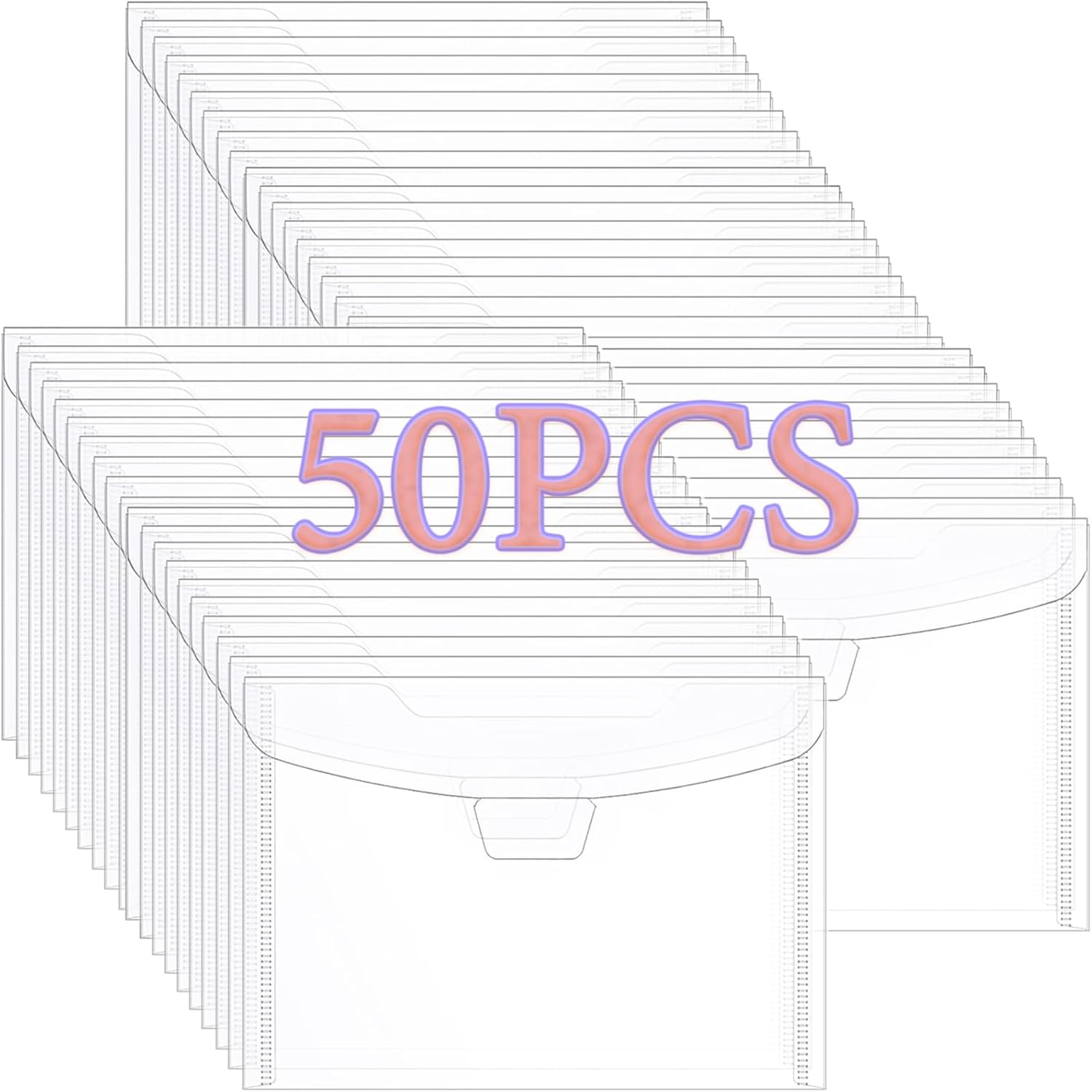 50Pieces Clear Stamp and Dies Storage Bags,Plastic Scrapbooking Storage Bags 7.5x5.5inch Die Storage Pockets Resealable Plastic Envelopes Pockets for with Label Stickers for Cutting Dies Stencil Craft