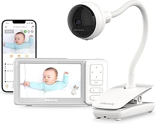 CHILLAX Giraffe Pro Max Baby Monitor – Video Baby Monitor with Full HD 1080p Camera and 5” 720P Video Parent Unit, Privacy Protection Switch, Auto Dimming LED, Gooseneck, 2-Way Audio, Night Vision