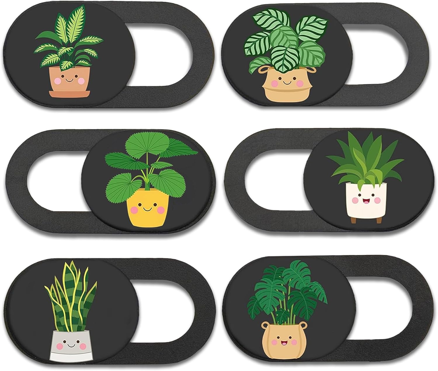 MESMOS 6pk Laptop Camera Cover Slide Cute, Laptop Accessories, Phone & Computer Camera Webcam Cover Slide, Web Cam Privacy Blocker (Plants (Small Size))