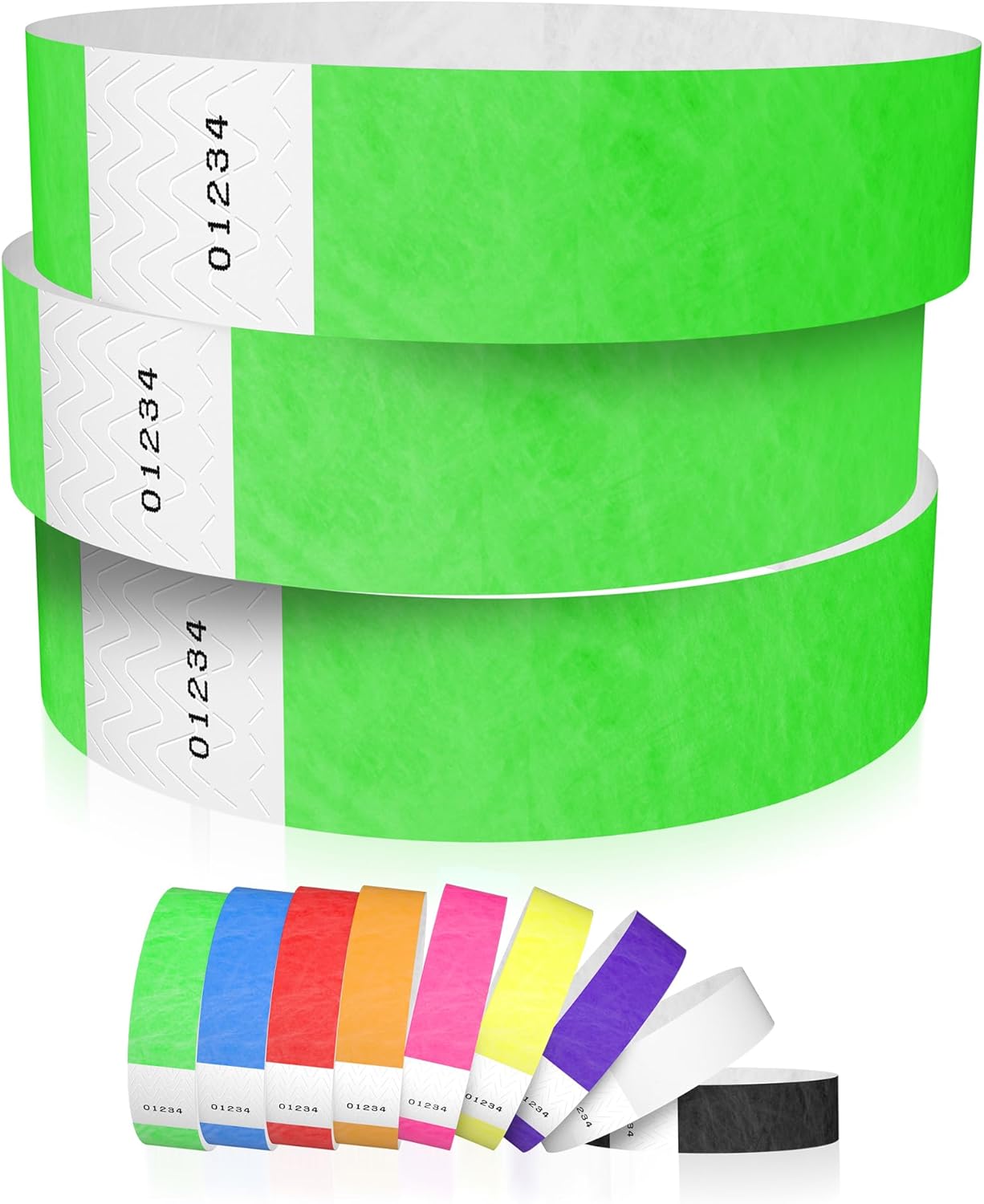 600 WristCo Neon Green Tyvek Wristbands for Events - Tamper-Proof Design & Fluorescent Color Prevent Reuse Premium-Grade Bracelets for Hospital & Medical ID, Party & VIP Identification