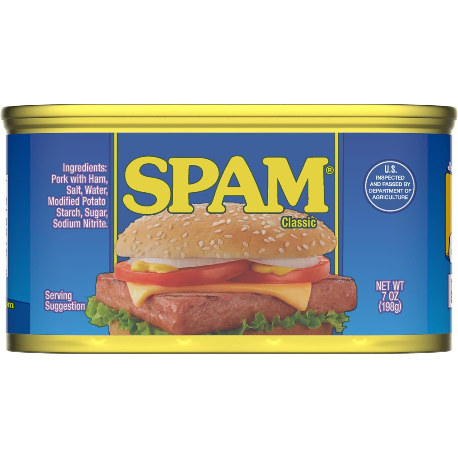 SPAM Classic, 7 oz Cans, (Pack of 12) – Fully Cooked Pork with Ham, Gluten-Free, Shelf-Stable