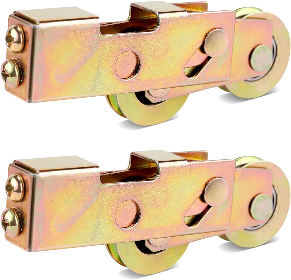2pcs 1-1/4 Inch Sliding Patio Door Rollers, Sliding Door Tandem Roller Assembly Sliding Glass Door Wheels Replacement Hardware for Screen Doors, Gates, Windows