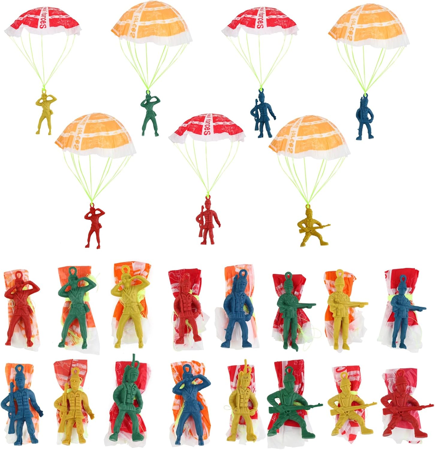 Manmel 40PCS Parachute Toy, Outdoor Flying Toy for Kids 3 4 5 6 7 8 9, Mini Paratroopers Army Parachute Flying Throwing Outside Toys for Toddlers, Boys, Girls, Party Favors, Goodie Bag Stuffers
