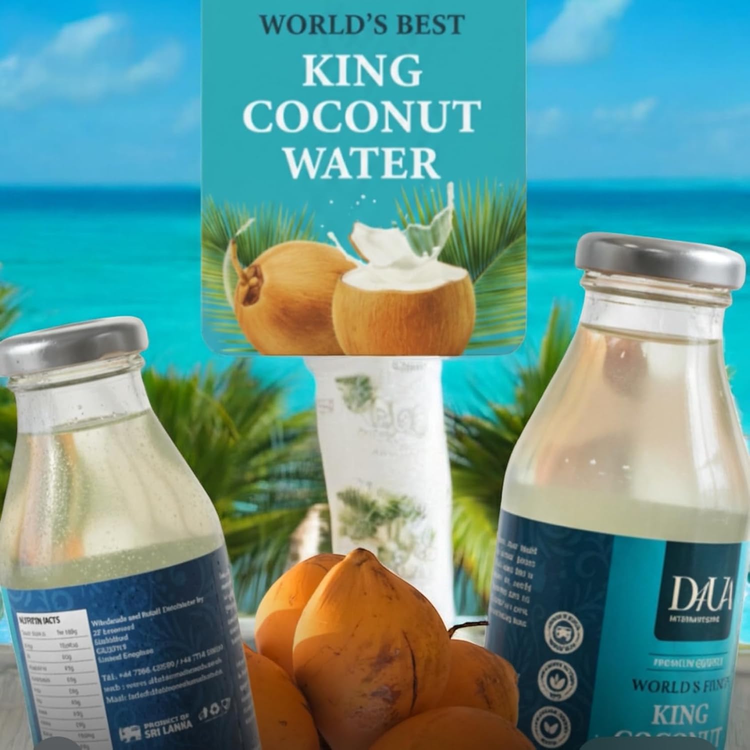 Ceylon King Coconut Water | 100% Pure Natural Hydration from Sri Lanka | No Added Sugar, No Preservatives | Naturally Refreshing Electrolyte Drink | Rich in Potassium & Antioxidants | 330ml