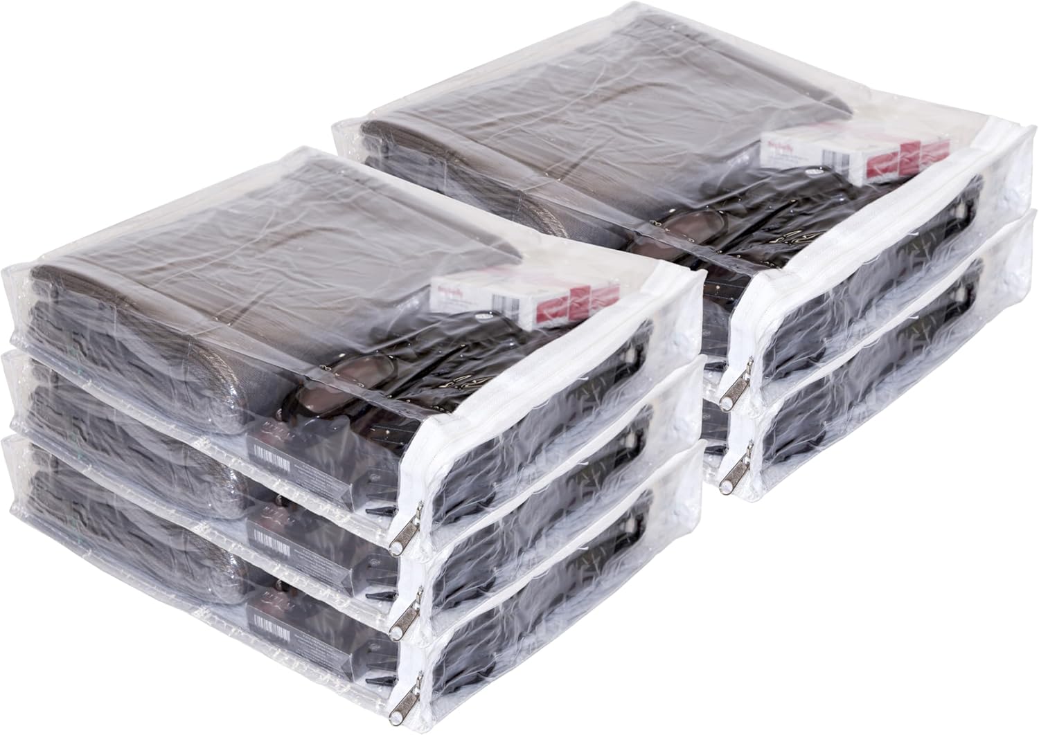 5-Pack Clear Vinyl Zippered Storage Bags 9 x 11 x 2 Inch with Display Pocket