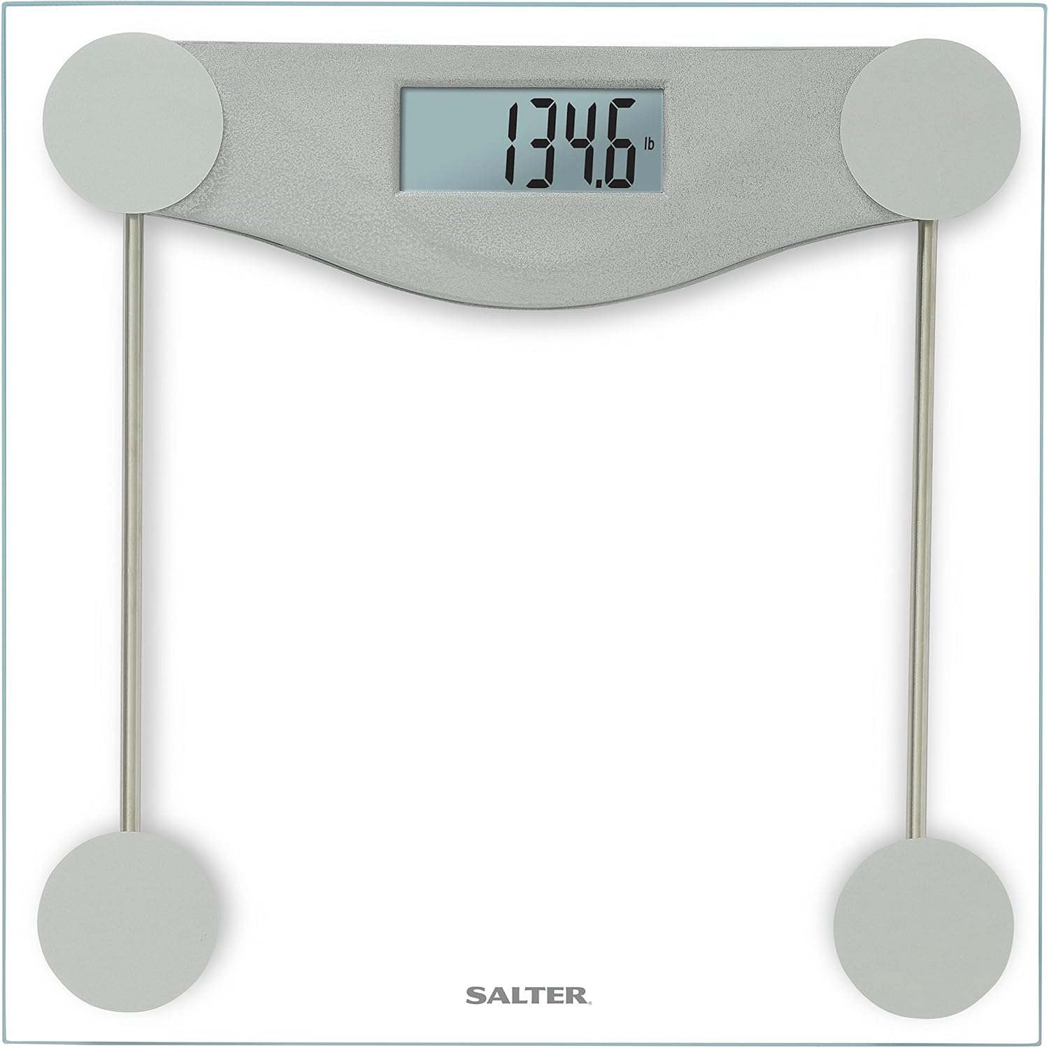 Salter Glass Digital Bath Scale First Digital Bath Scale for Body Weight in the E-Tech Series, Clear