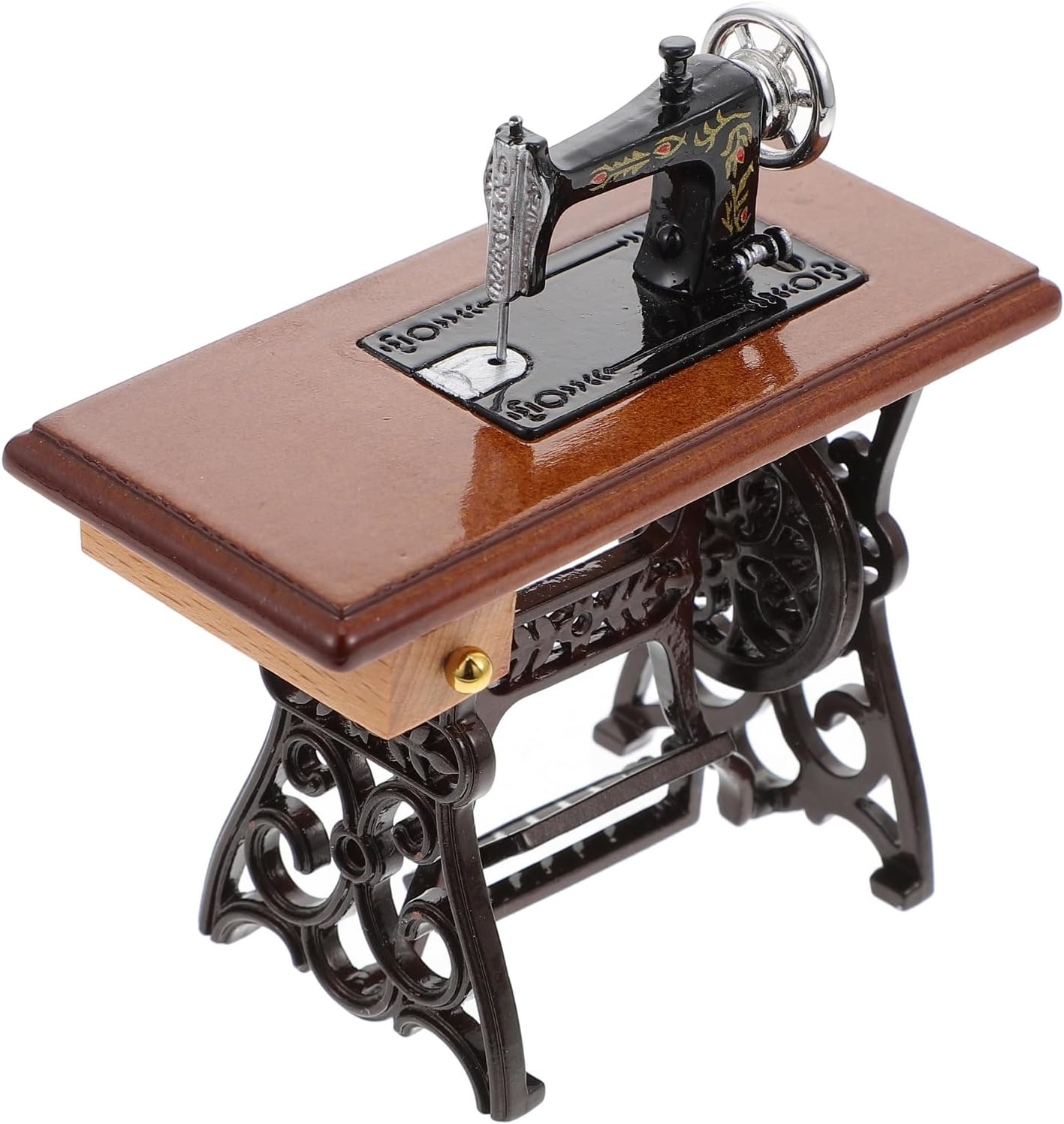 Alipis Mini Sewing Machine Miniature Sewing Model Tailor Toy 1:12 Scale Furniture Accessories Pretend Toys Table Accessories Tabletop Sewing Room Decor