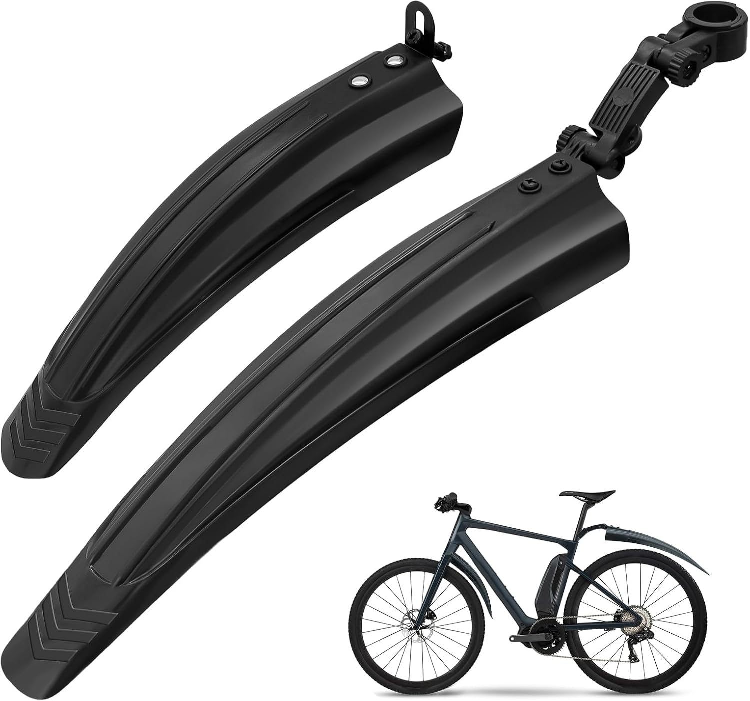 Ledeak Bike Mudguard Set, Portable Adjustable Road Mountain Bike Bicycle Cycling Tires Front and Rear Mud Guard Fenders for MTB Mountain Road Bike