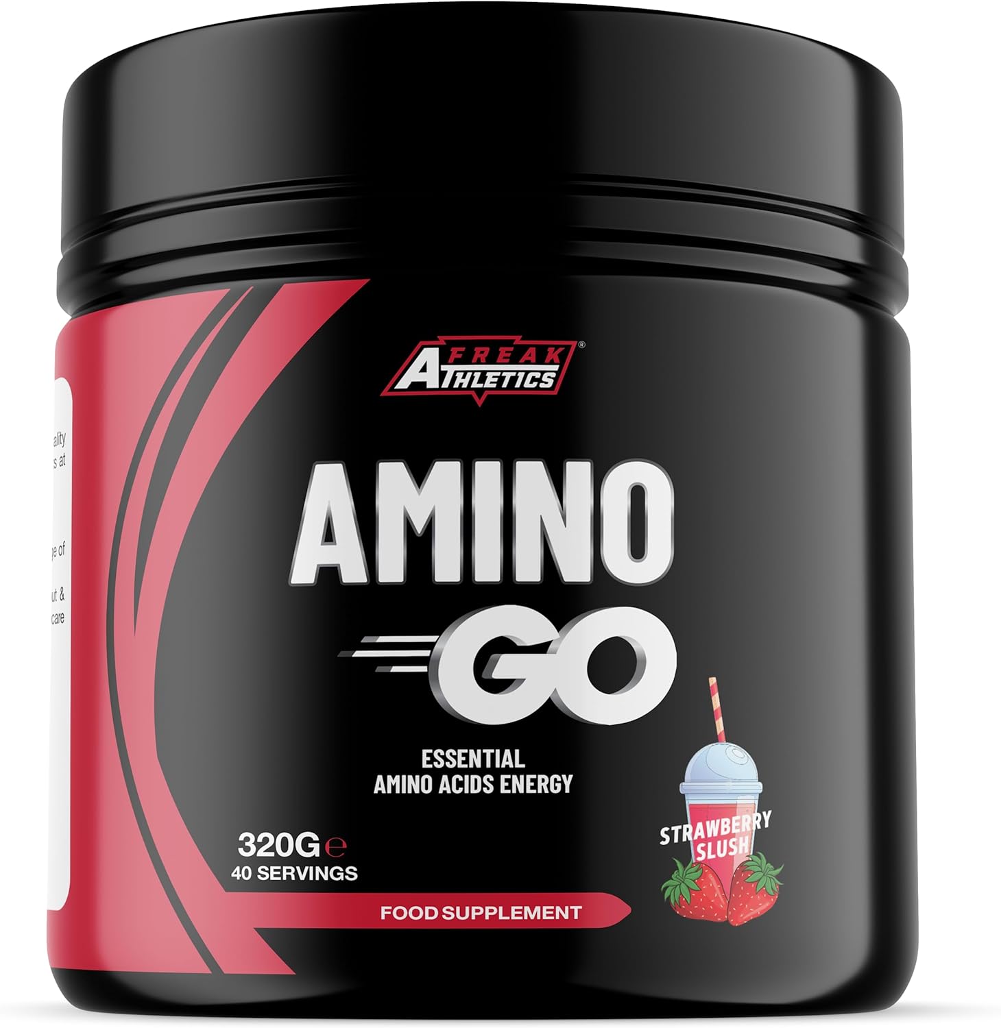 Amino GO - Premium Essential Amino Energy Pre Workout Powder, Energy Drink with Beta Alanine, Vitamin C, Caffeine and Acids (Strawberry Slush)
