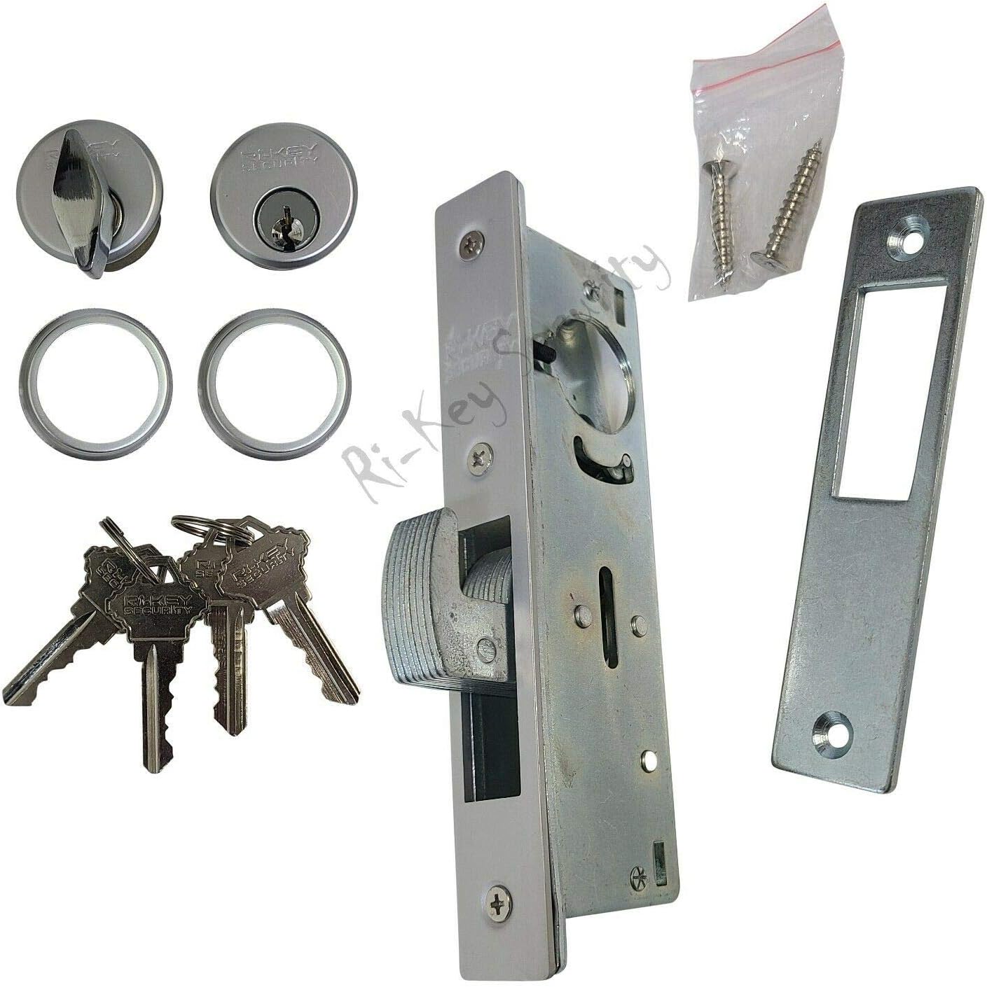 Storefront Door Mortise Lock Hook Deadbolt w/ 2 Cylinders Adams Rite Cam SC1-TT
