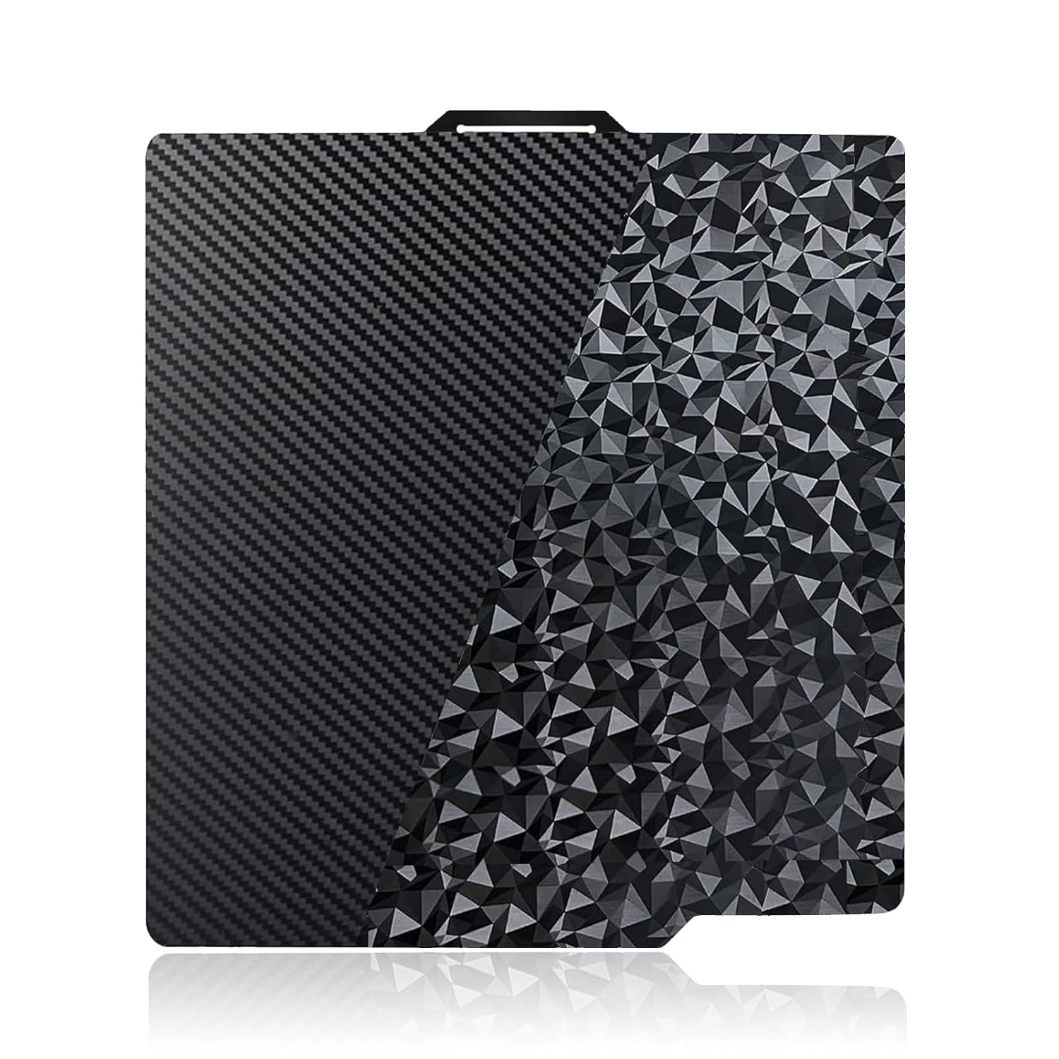 IdeaFormer Double Side Diamond PEO+Carbon Fiber PET Build Plate for Bambu Lab X1/X1C/X1E/P1P/P1S/A1, 257x257mm Smooth PEO PET Spring Steel Bed Plate for Bambulab 3D Printers