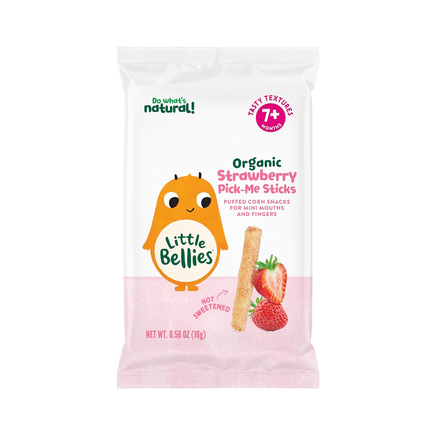 Little Bellies Organic Strawberry Pick-Me Sticks Baby Snack (Pack of 5 x 0.56 oz Individual Packs)