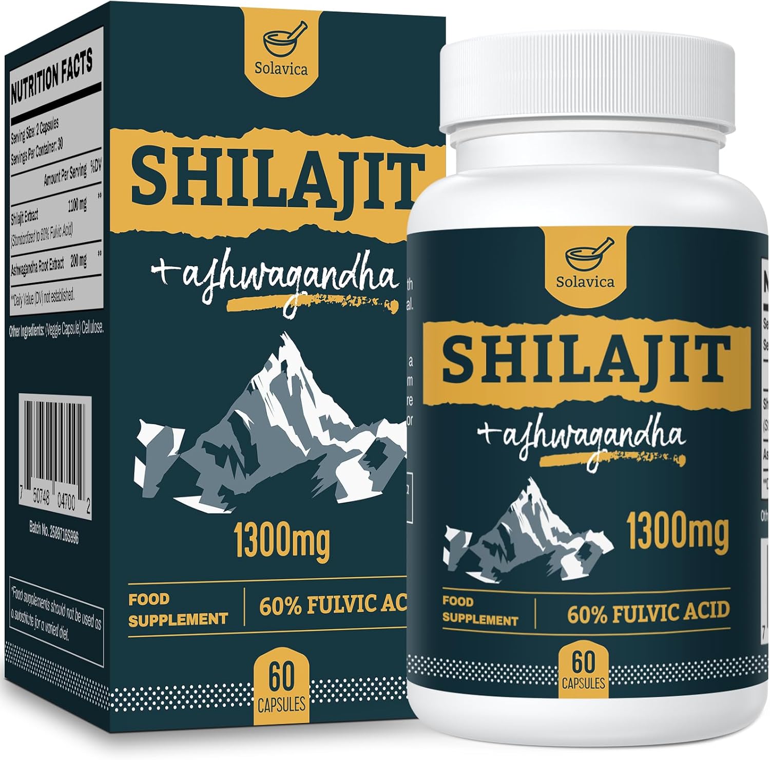 1300mg Shilajit Capsule – High Potency Himalayan Shilajit with 85+ Trace Minerals and Fulvic Acid – for Men & Women