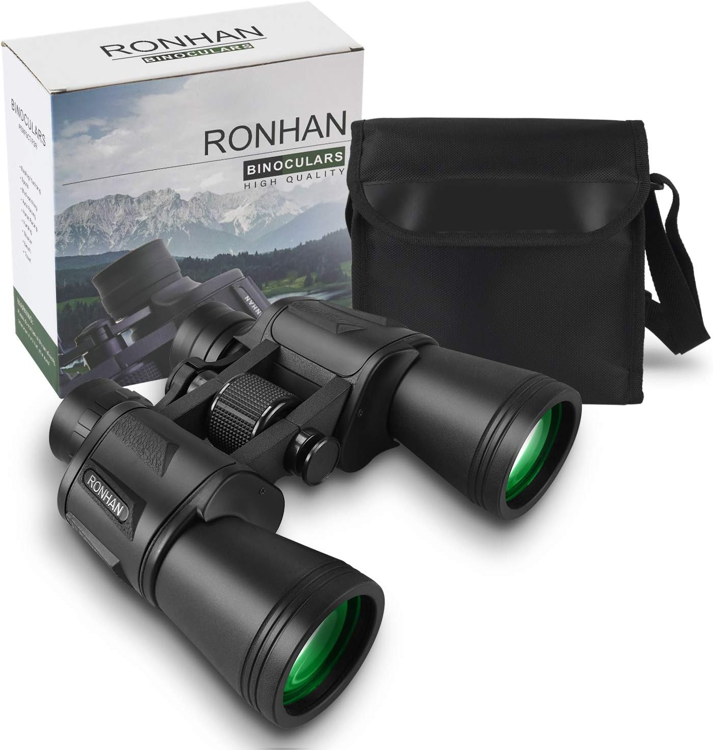 20x50 Binoculars for Adults High Powered, Military Compact HD Professional/Daily Waterproof Binoculars Telescope for Bird Watching Travel Hunting Football Games Stargazing with Carrying Case and Strap