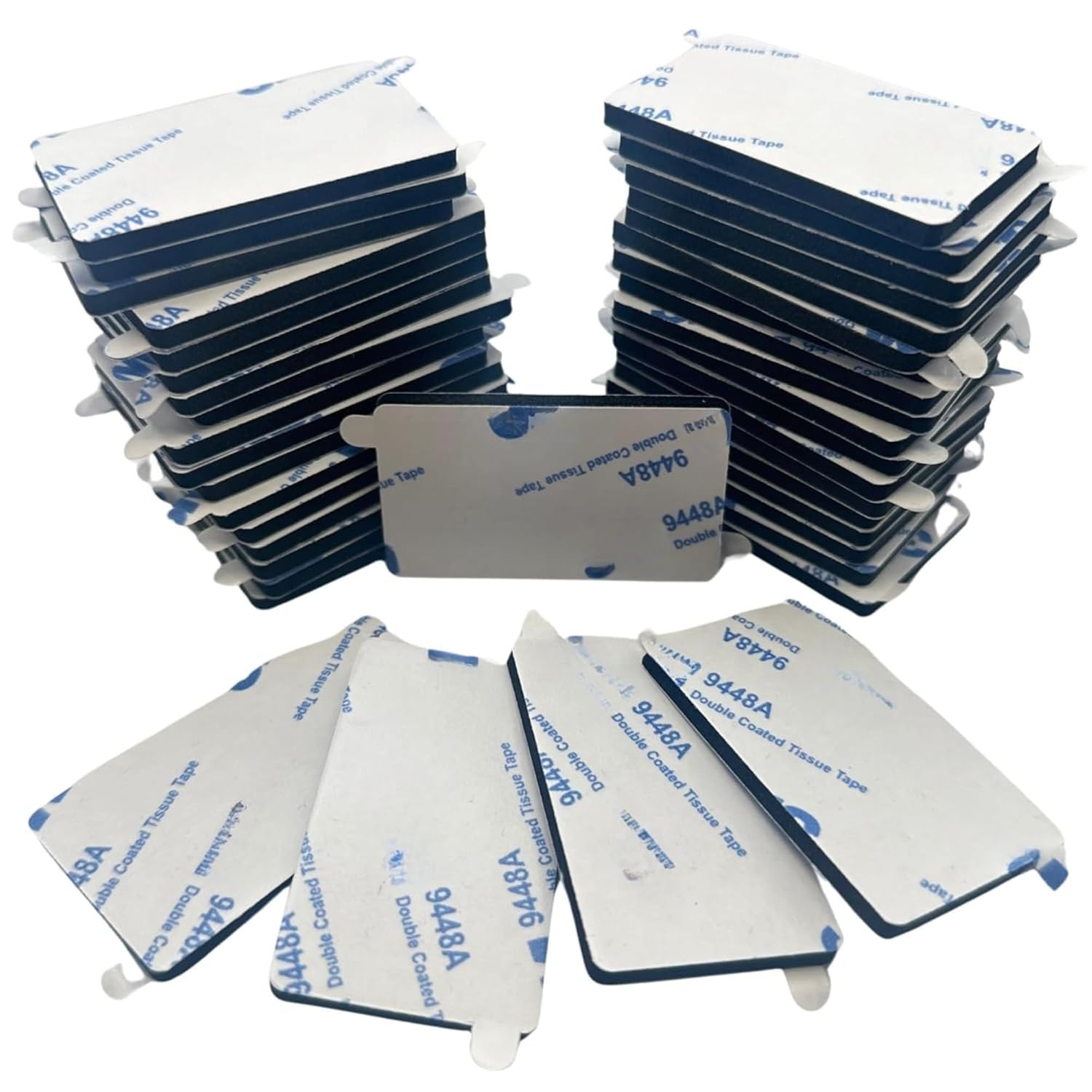 SPYDER 9448A Heavy Duty Double Sided Foam Mounting Tape - 40 Pack Waterproof Adhesive Pads with Easy Peel Tabs - No Residue Sticky Squares for Wall, Glass, Wood & Metal (Black, 50mm x 30mm)