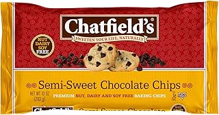 Chatfields Semi-Sweet Chocolate Chips, Nut Dairy and Soy Free Vegan Baking Chips, 10 oz. Bag, 1-Pack