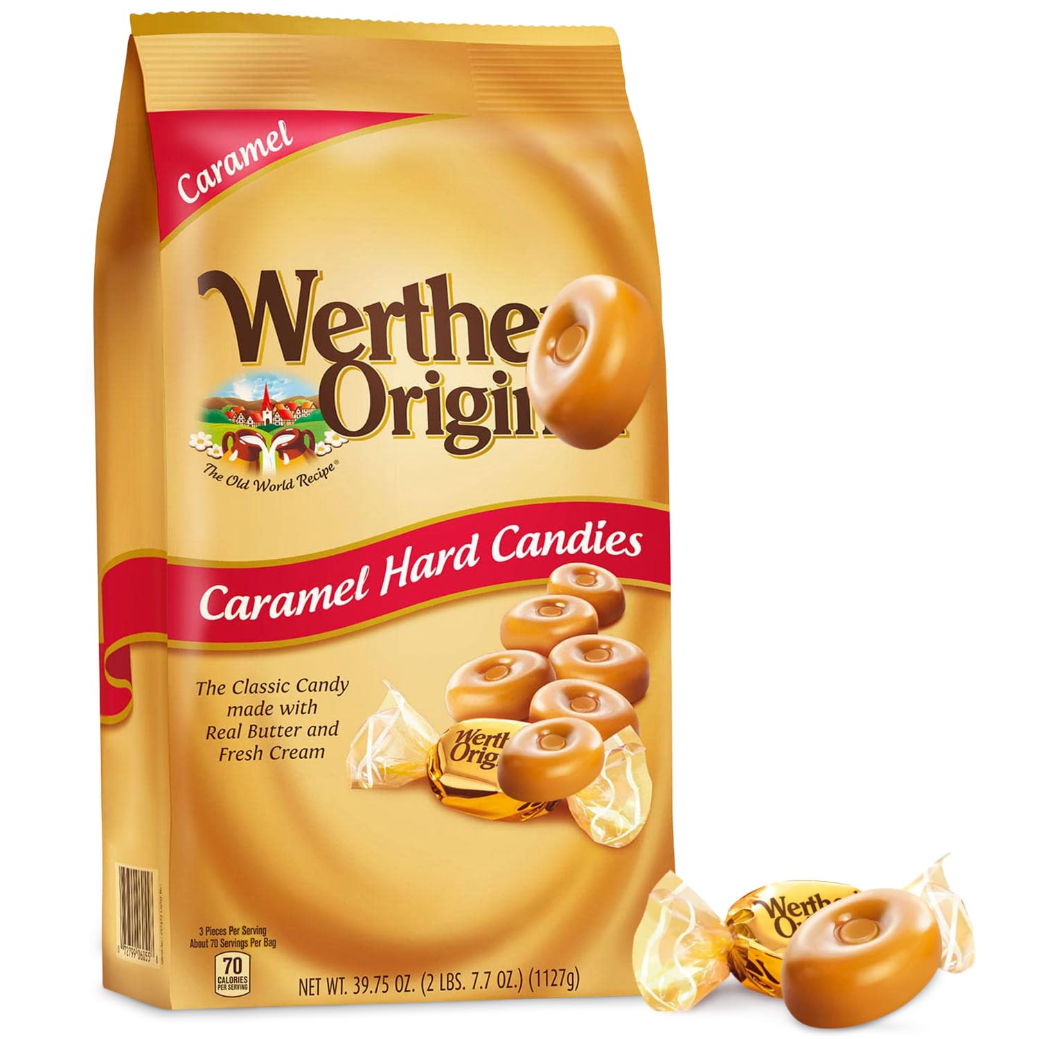 Original Caramel Hard Candy, 39.75oz Pack of Carmels Candy, Ideal for Sharing, Snacking, Parties and Gifting, Perfect for Stocking Up on Your Favorite Timeless Sweet Treat