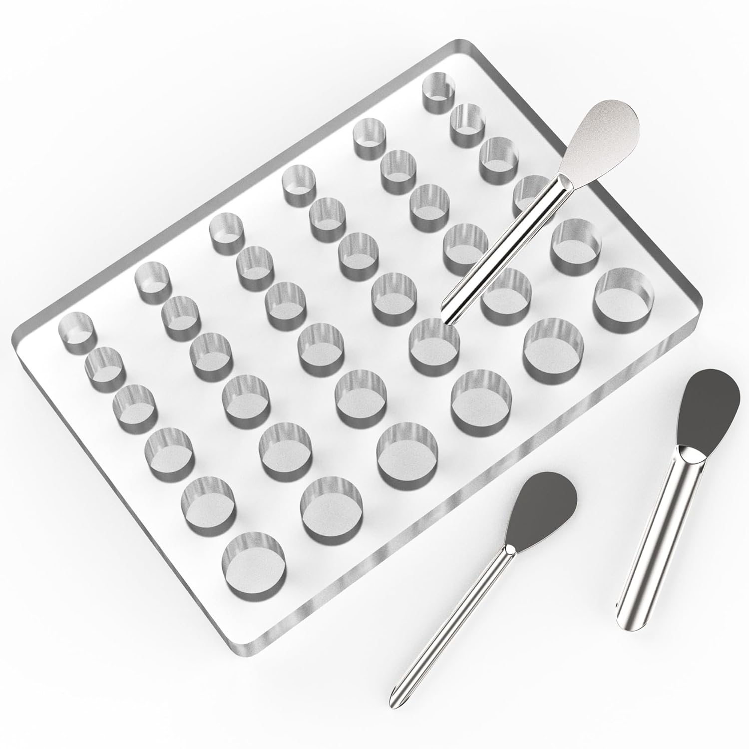 Versatile Lab Tube Rack Filling Tray Kit - Home & Labs Tools with Spoon Scoops Spatula for Maker Size 000 00 0 1 2 3 Empty Microcentrifuge Tube Rack