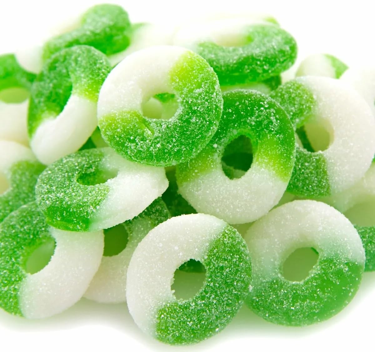FirstChoiceCandy Gummy Rings Candy (Green Apple, 1 Pound (Pack of 1))