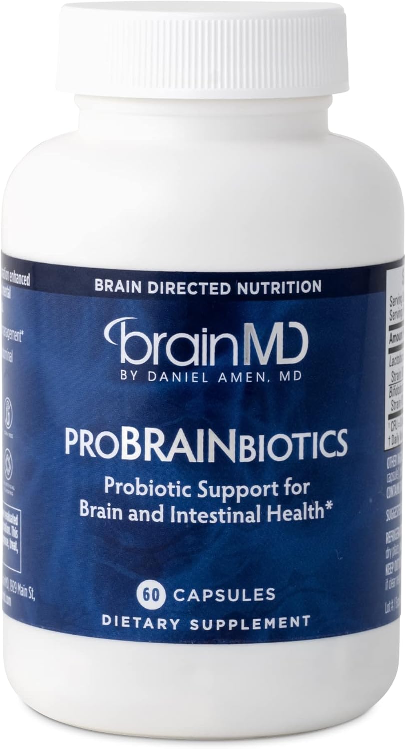 Dr Amen BrainMD ProBRAINbiotics - 3 Billion CFU, 60 Capsules - Promotes Gut Health - Gluten Free - 60 Servings