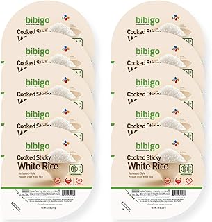 Bibigo Restaurant-Style Cooked Sticky White Rice, 7.4-ounce Bowls (Pack of 10)