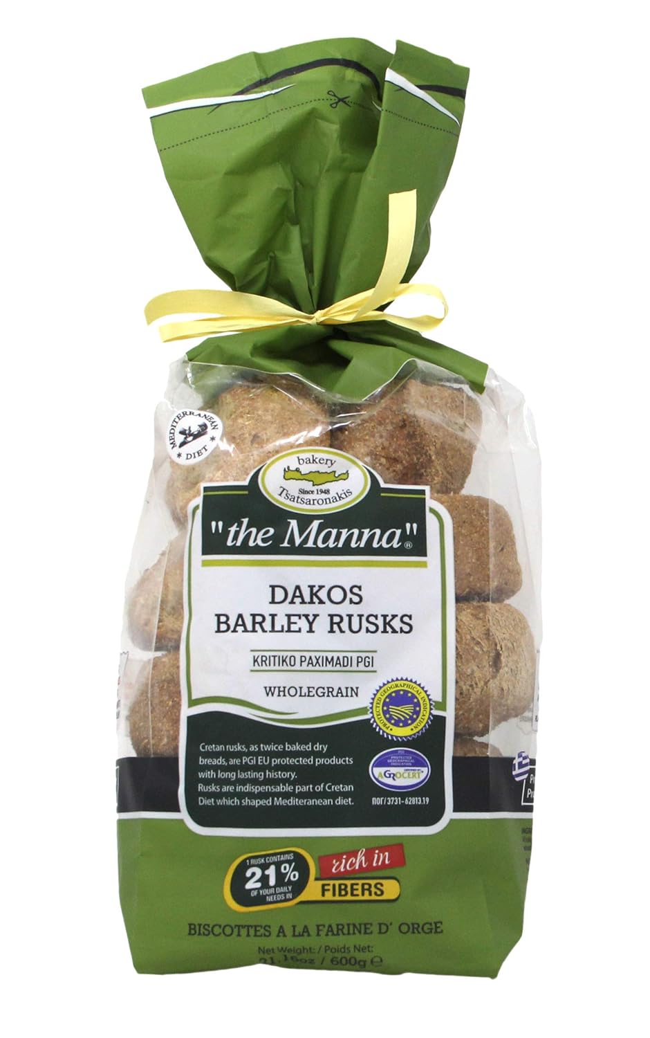 Tsatsaronakis the Manna Greek Barley Bread Big Cretan Rusk 600g