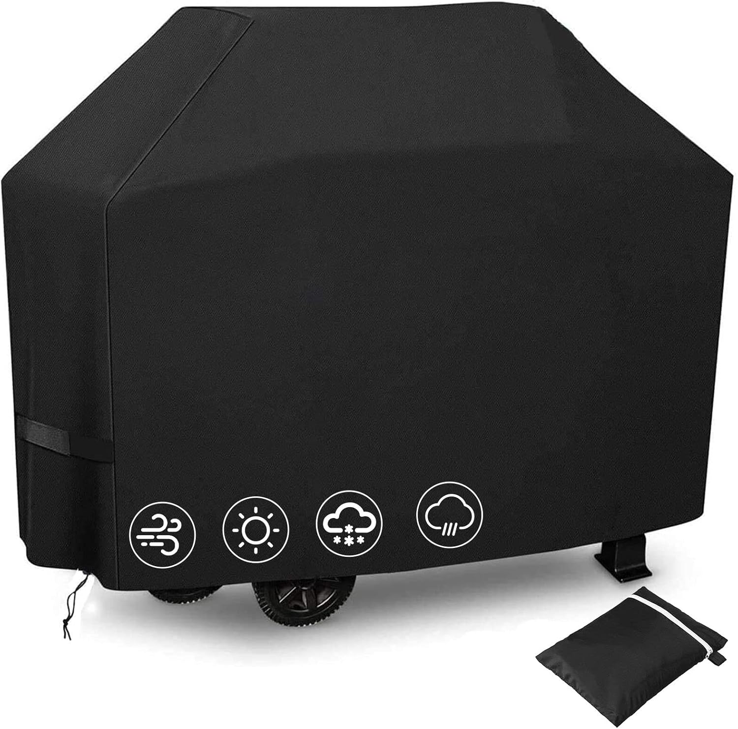 Grill Barbecue Cover 145x61x117CM, Gas BBQ Cover Waterproof Barbecue Cover Outdoor Gas BBQ Grill Cover Windproof, Dust Protection, Rip-proof & UV Protection with Storage Bag
