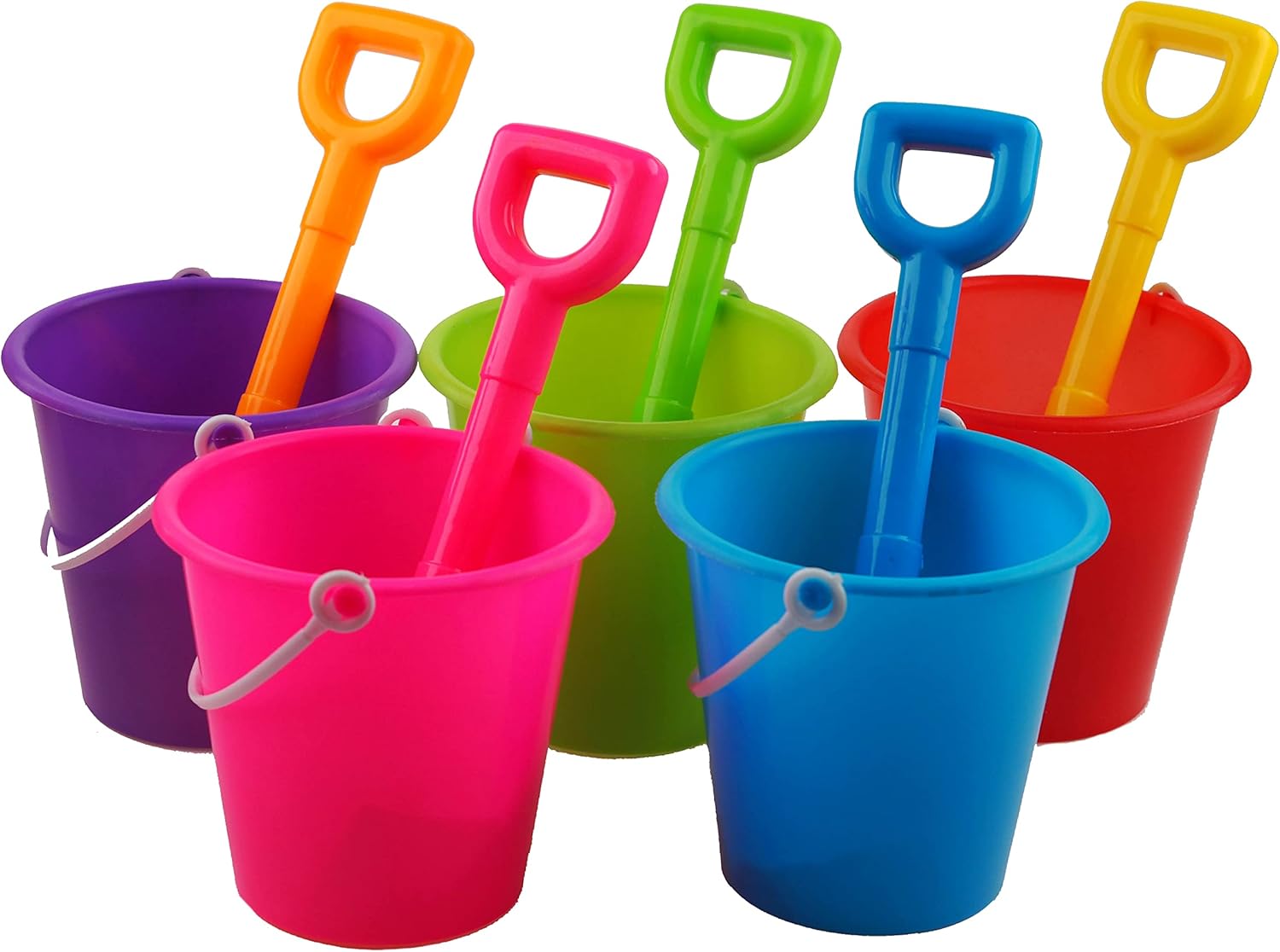 Blue Whale Gifts 5 x Beach Buckets And 5 x Spades - Bulk Buy Value